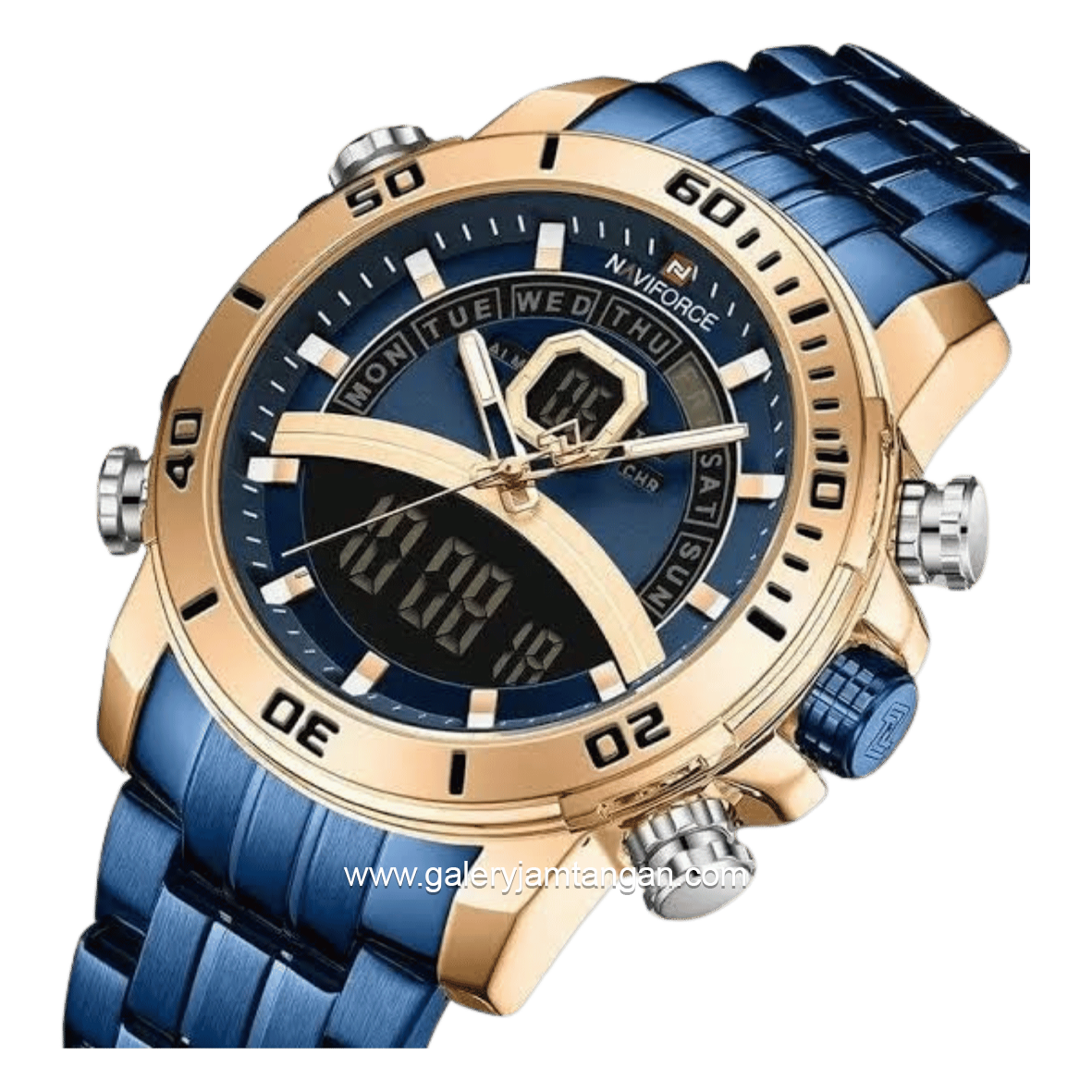 NAVIFORCE NF-9181M Digital Analog Blue Rosegold Stainless Steel