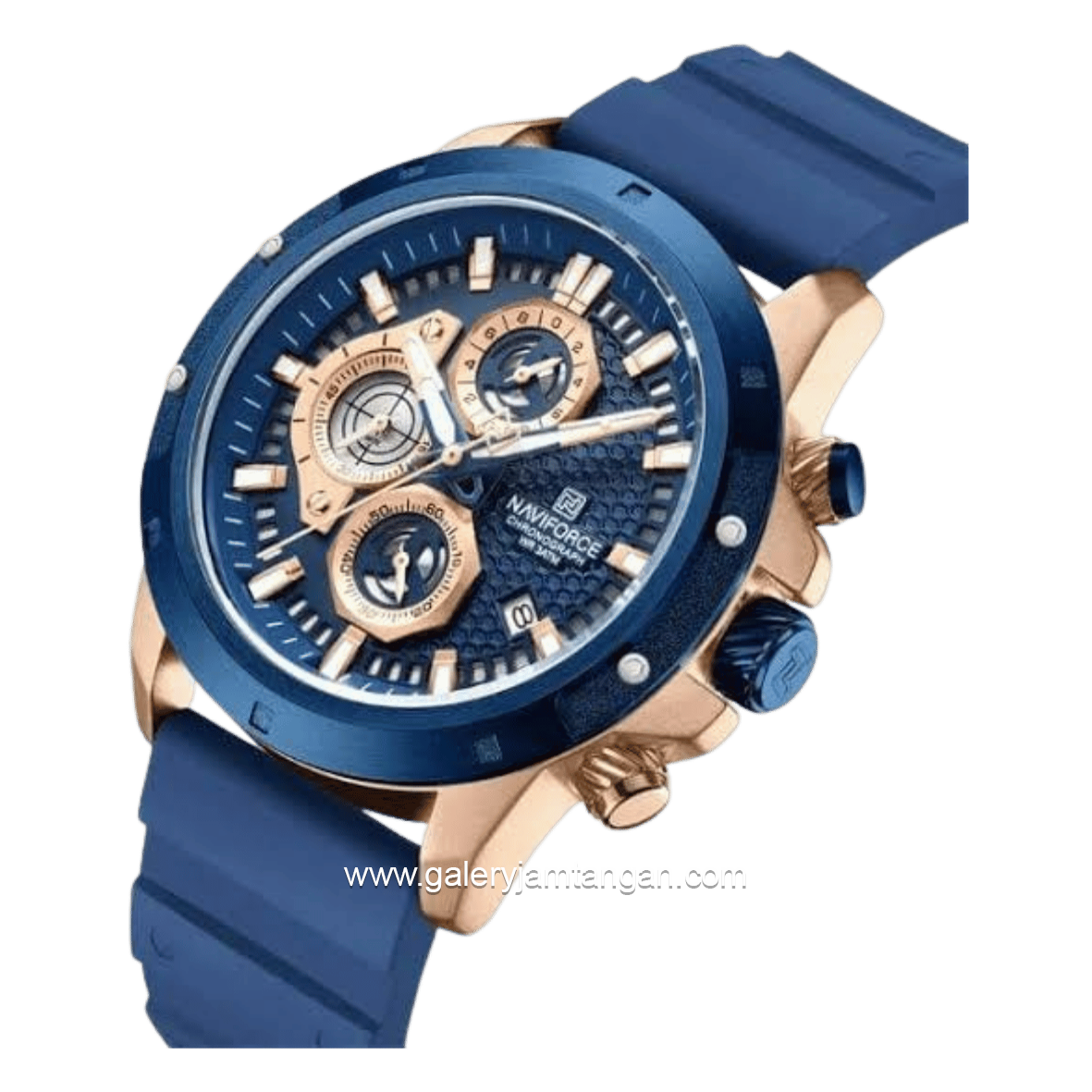 NAVIFORCE NF-8036M Chronograph Blue Rosegold Silicone Strap