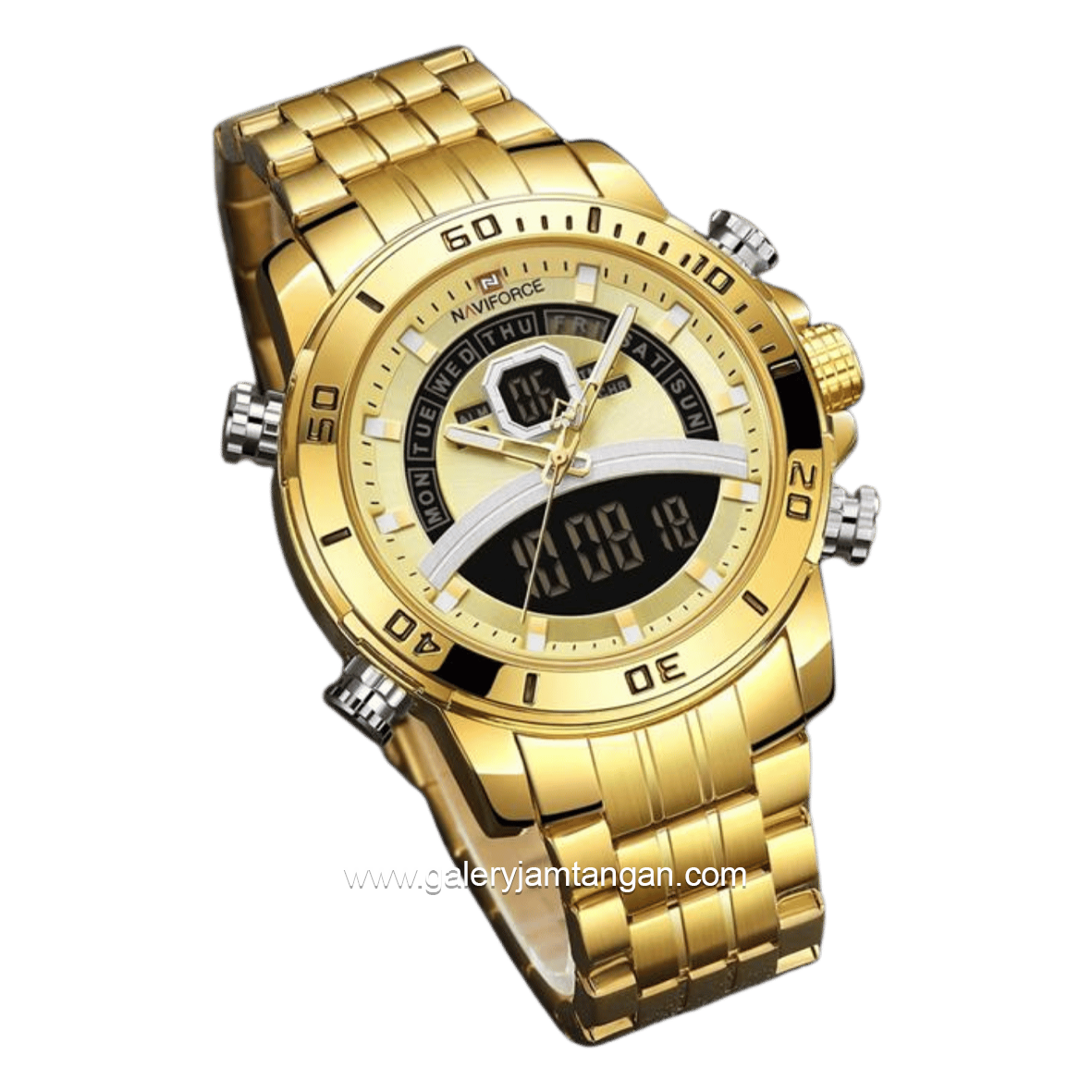 NAVIFORCE NF-9181M Digital Analog Full Gold Stainless Steel