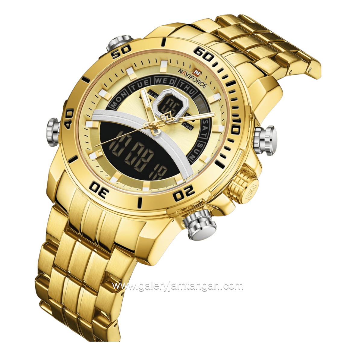 NAVIFORCE NF-9181M Digital Analog Full Gold Stainless Steel