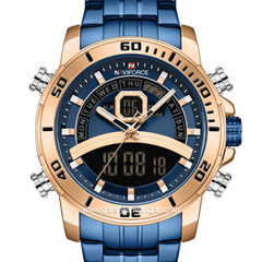 NAVIFORCE NF-9181M Digital Analog Blue Rosegold Stainless Steel