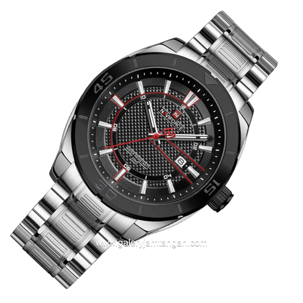 NAVIFORCE NF-9210 Silver Dial Black Stainless Steel