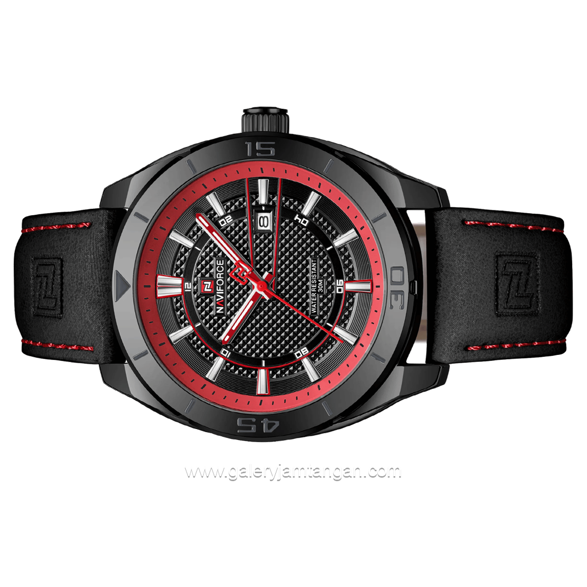NAVIFORCE NF-9209 Black Dial Black Leather Strap