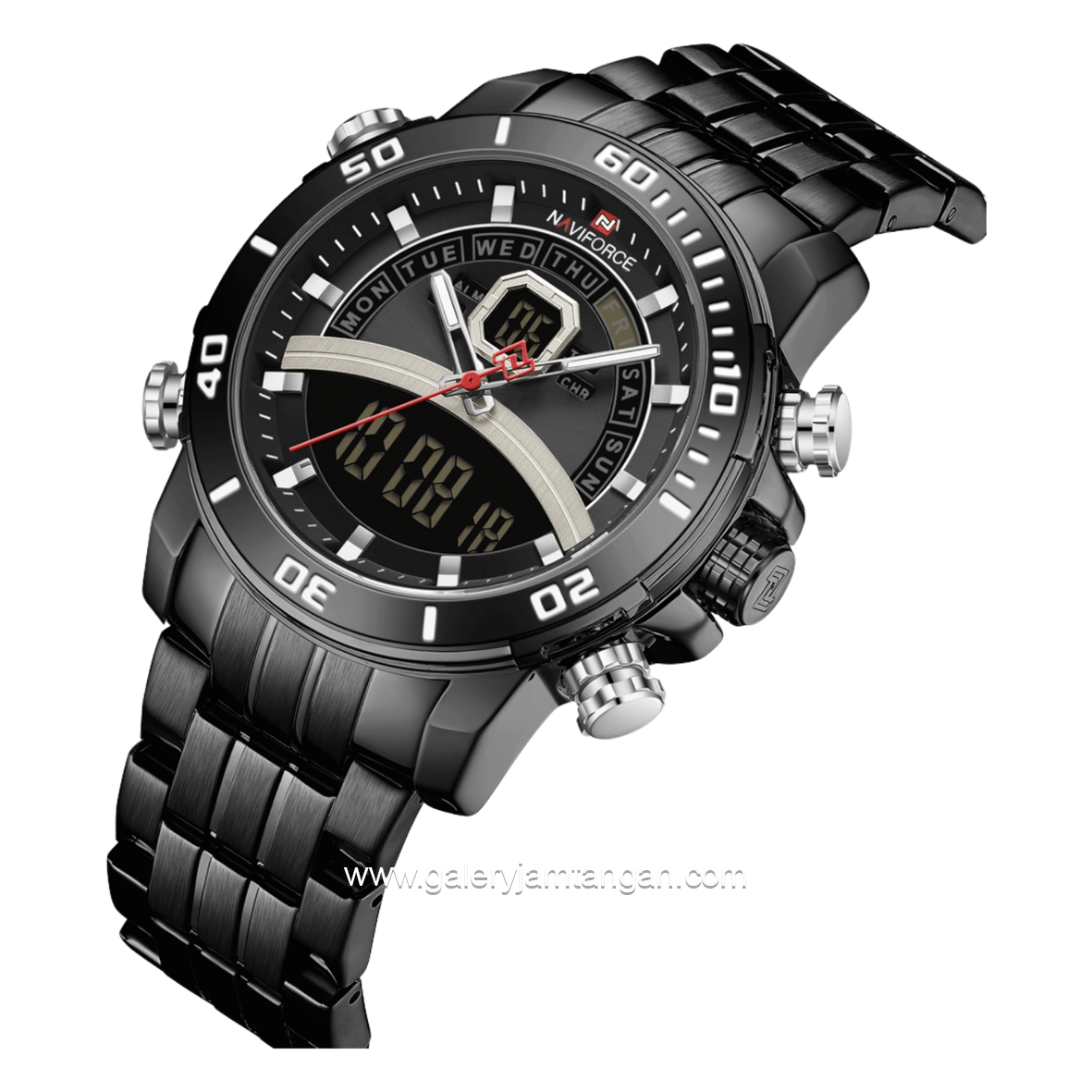 NAVIFORCE NF-9181M Digital Analog Full Black Stainless Steel