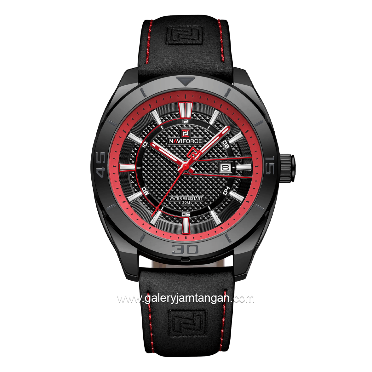 NAVIFORCE NF-9209 Black Dial Black Leather Strap