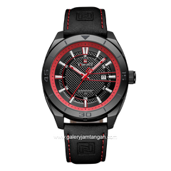 NAVIFORCE NF-9209 Black Dial Black Leather Strap