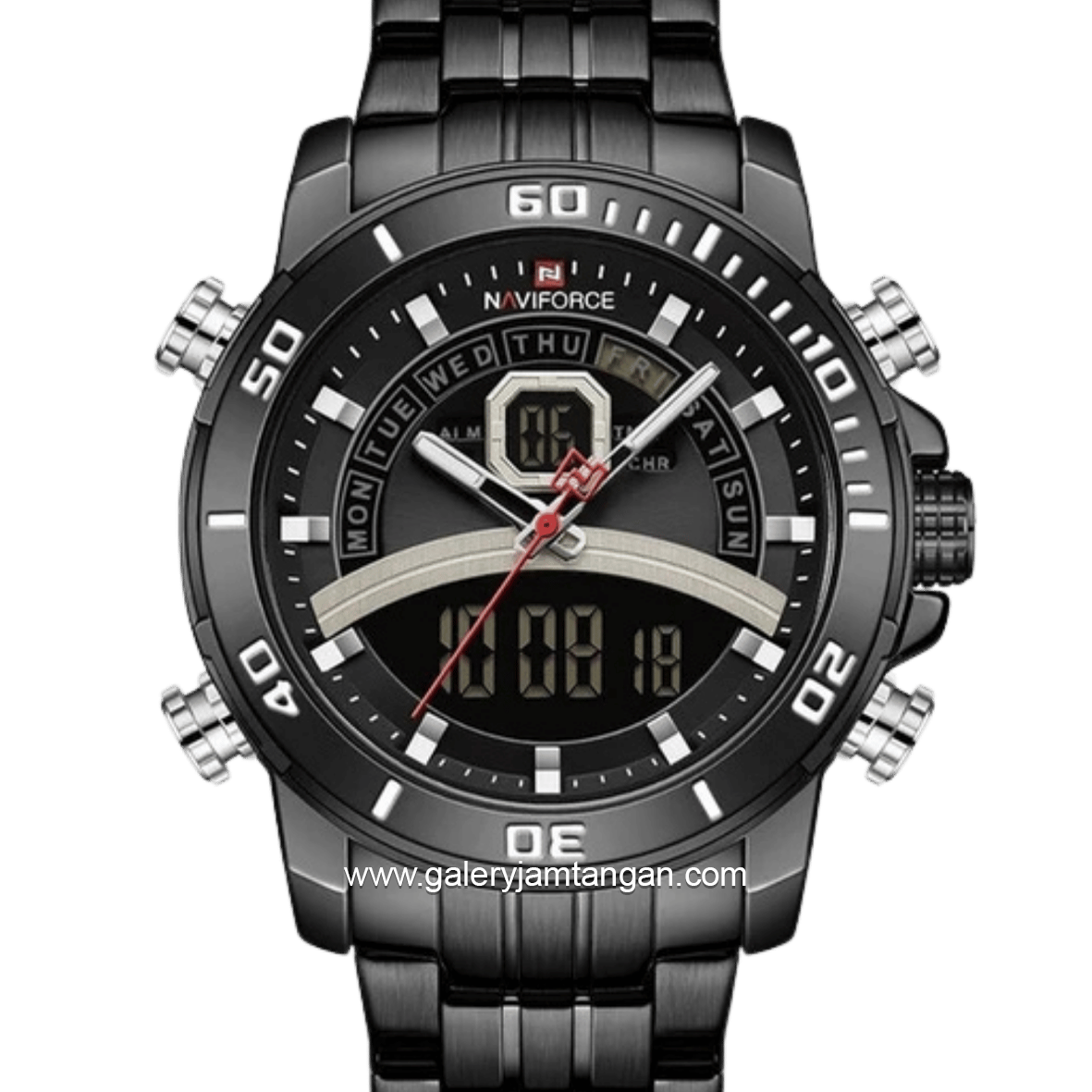 NAVIFORCE NF-9181M Digital Analog Full Black Stainless Steel