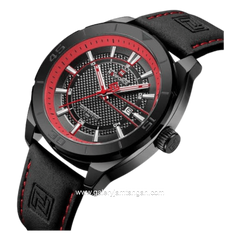 NAVIFORCE NF-9209 Black Dial Black Leather Strap
