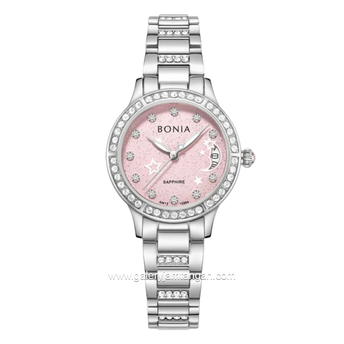 BONIA BNB10960-2377S Silver Dial Pink Stainless Steel Strap