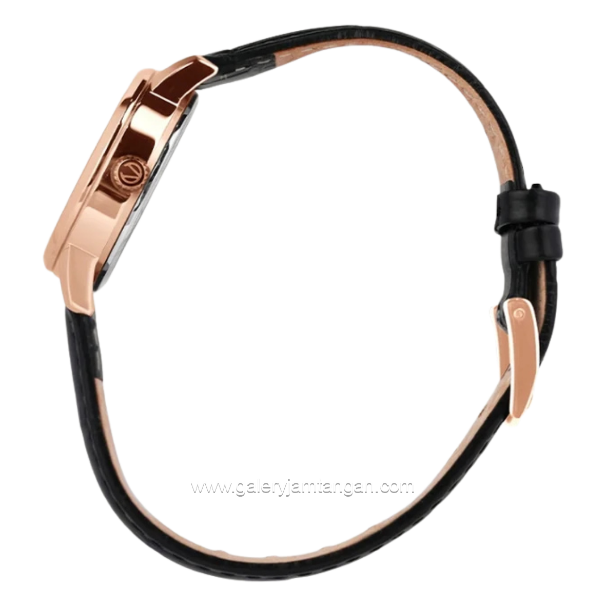 CHRIST VERRA SOLUNAE CV 51016L-25 BLU Black Rosegold Dial Blue Leather Strap