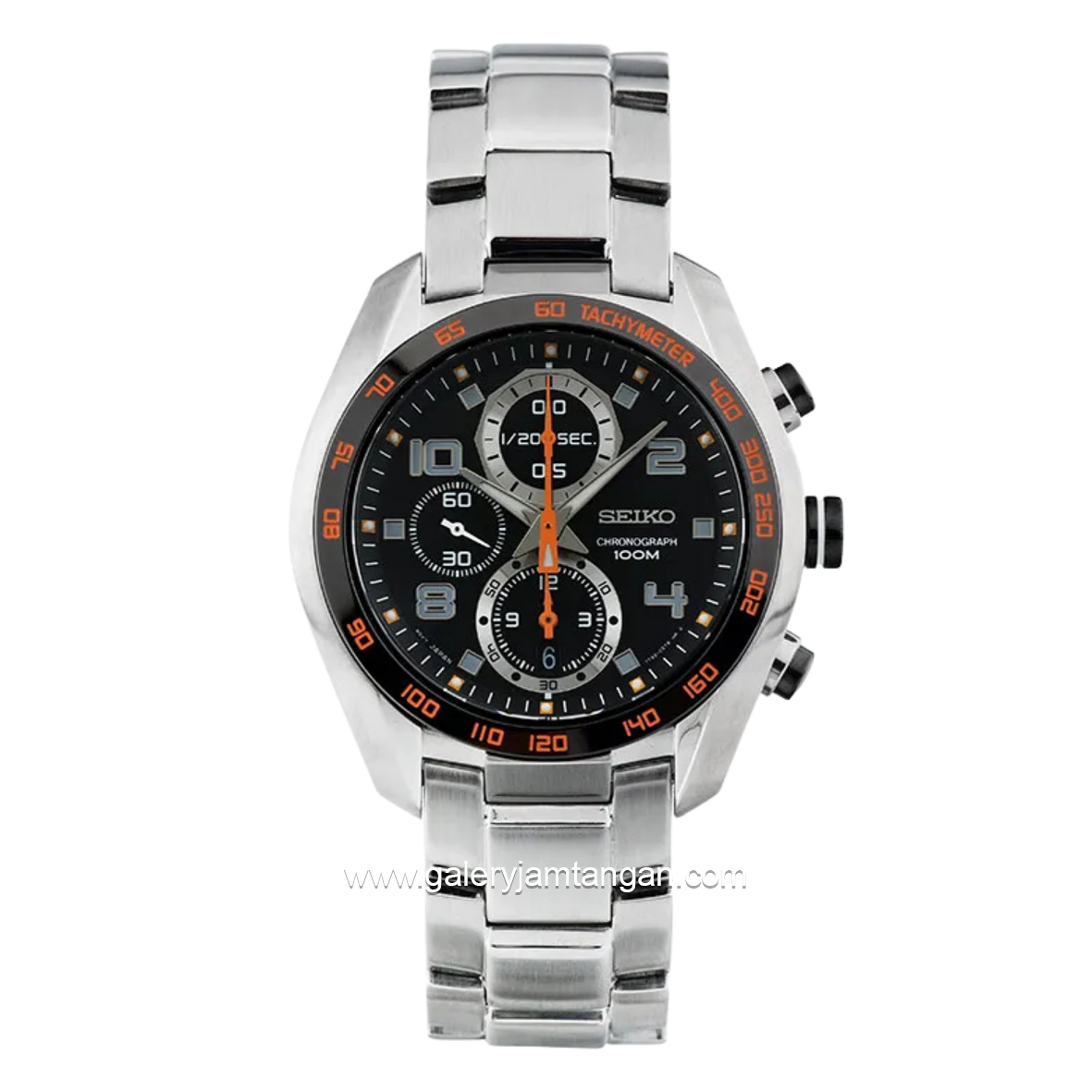 SEIKO SNDD37P1 Chronograph Silver Dial Black Stainless Steel Strap
