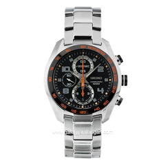 SEIKO SNDD37P1 Chronograph Silver Dial Black Stainless Steel Strap