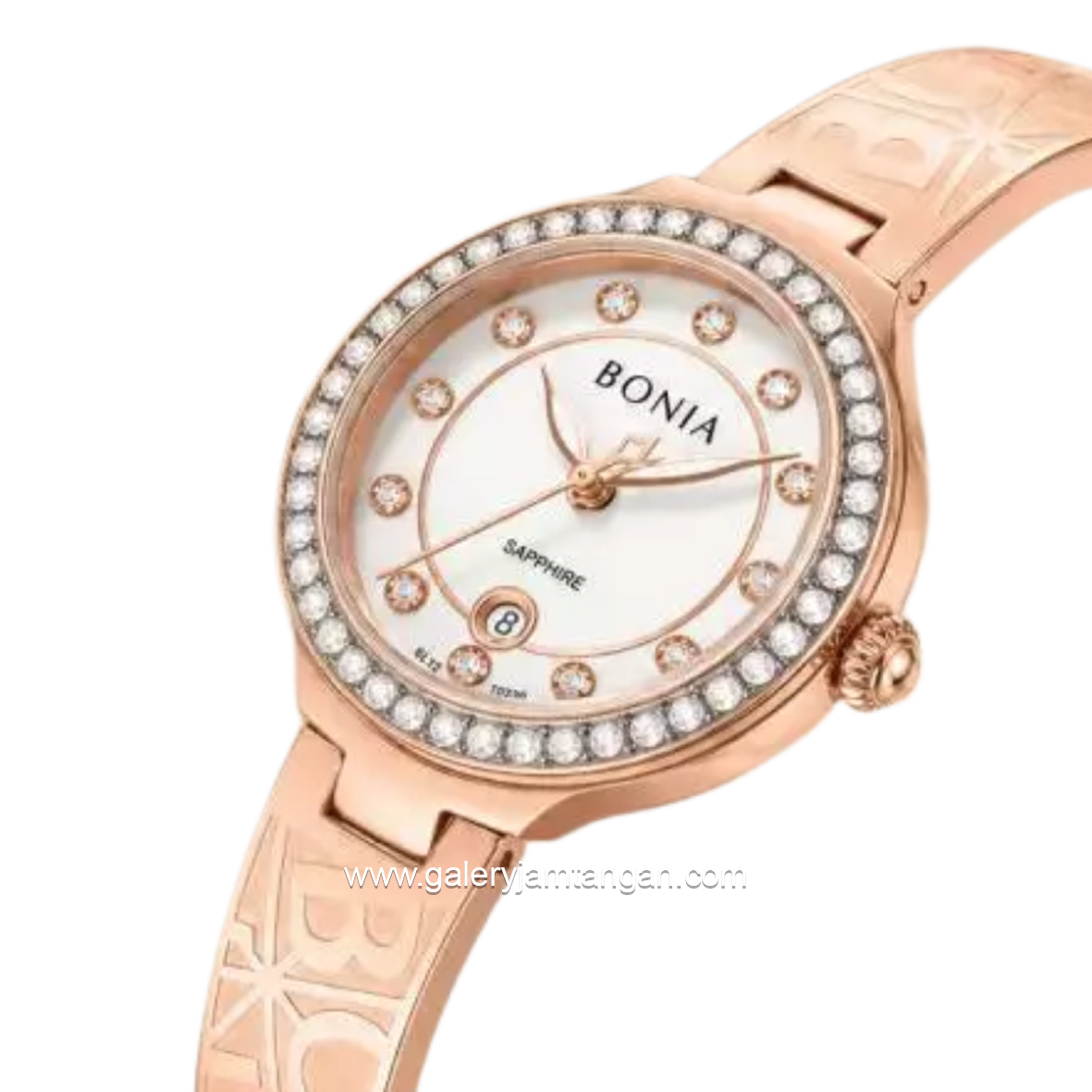 BONIA BNB10938-2517S Rose Gold Dial White Stainless Steel Strap