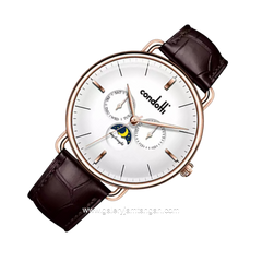 CONDOTTI GENUINO CN1092-RG01-L05 Brown Rosegold Leather Strap