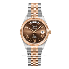 Alexandre Christie Passion AC 5014 LEBTRBO Brown Dial Dual Tone Stainless Steel Strap