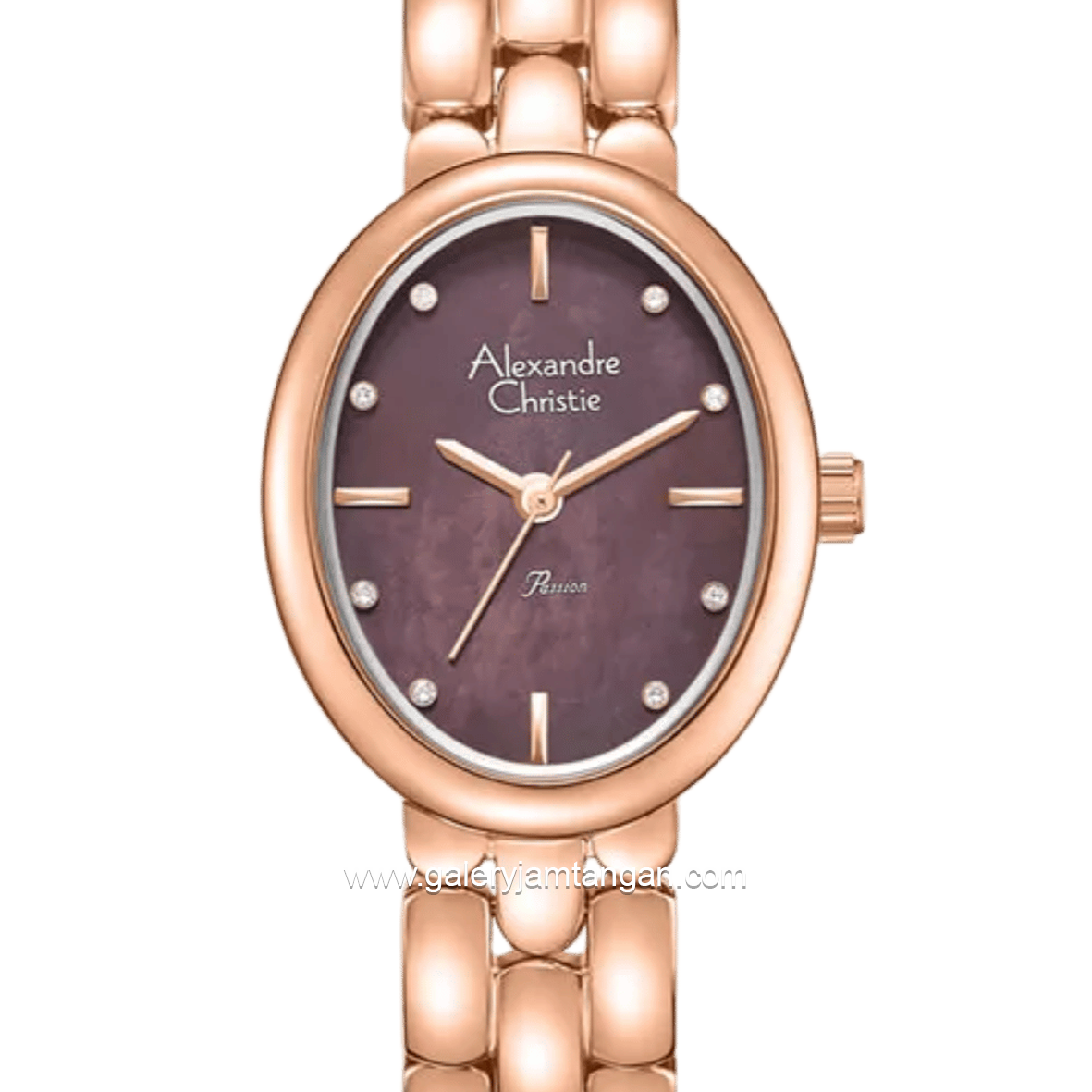 Alexandre Christie Passion AC 2C15 LH BRGMO Purple Dial Rose Gold Stainless Steel Strap