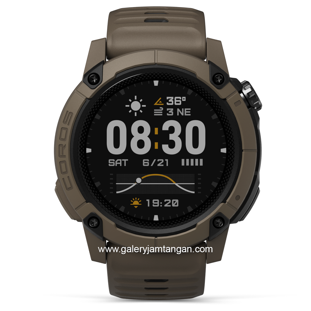 Coros Nomad Brown Silicone Strap