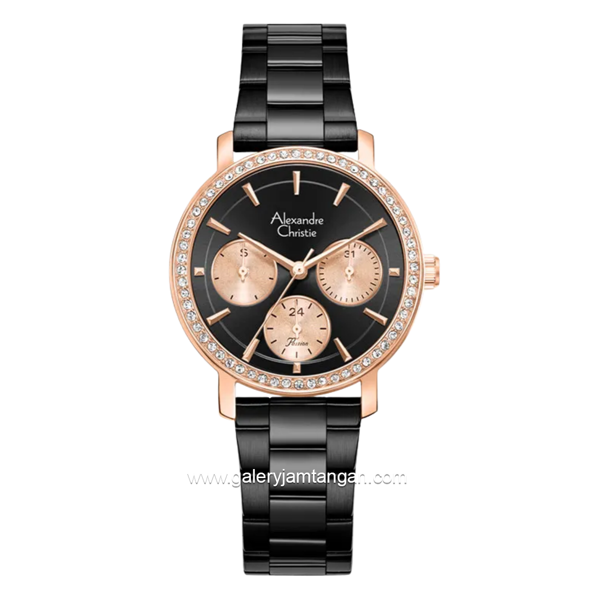 Alexandre Christie Passion AC 2B92 BF BBRBA Black Dial Black Stainless Steel Strap