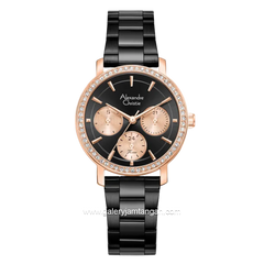 Alexandre Christie Passion AC 2B92 BF BBRBA Black Dial Black Stainless Steel Strap