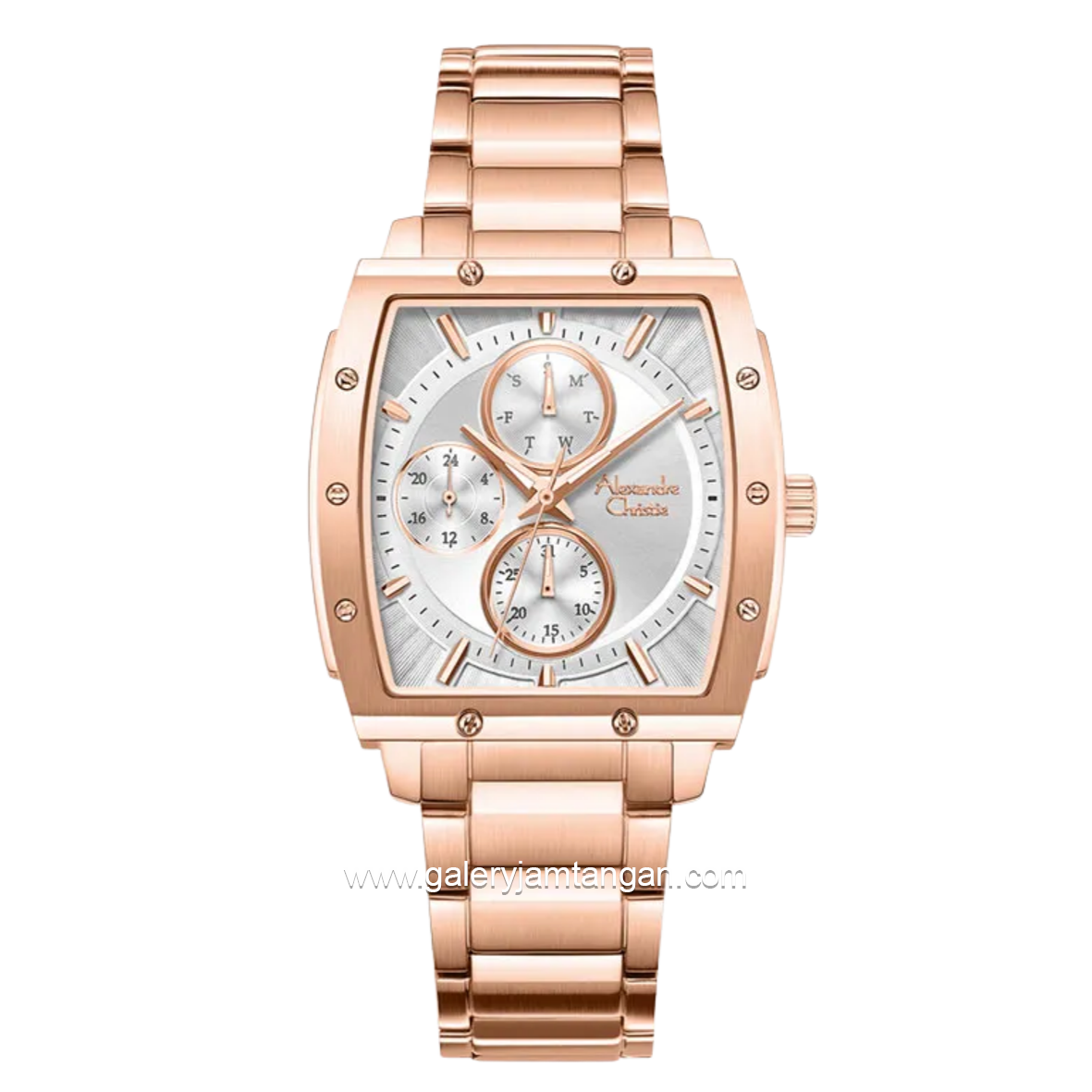 Alexandre Christie AC 6376 BF BRGSLRG Silver Dial Rose Gold Stainless Steel Strap