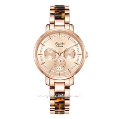 Alexandre Christie Passion AC 2A56 BF BRGRGBO Rose Gold Dial Dual Tone Steel Acetate Strap
