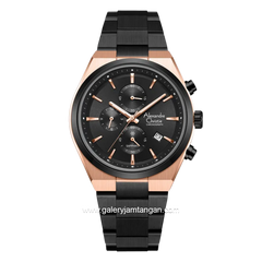 Alexandre Christie Chronograph AC 8697 MC BBRBA Black Dial Black Stainless Steel Strap