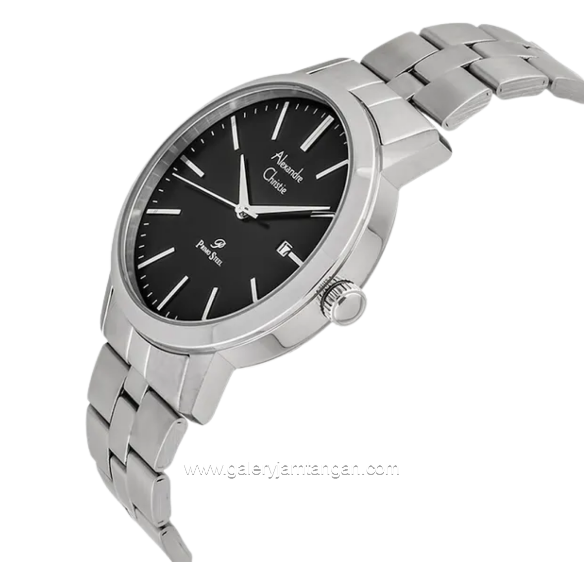 Alexandre Christie Primo Steel AC 1007 MD BSSBA Men Black Dial Stainless Steel Strap