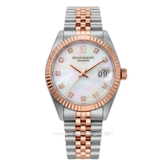 REGAN HARNEY LADY MONODATE RH013-04 Combination Silver Rosegold Dial White MOP Stainless Steel