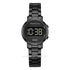 Alexandre Christie Digi AC 9497 LH BIPBA Black Digital Dial Black Stainless Steel Strap