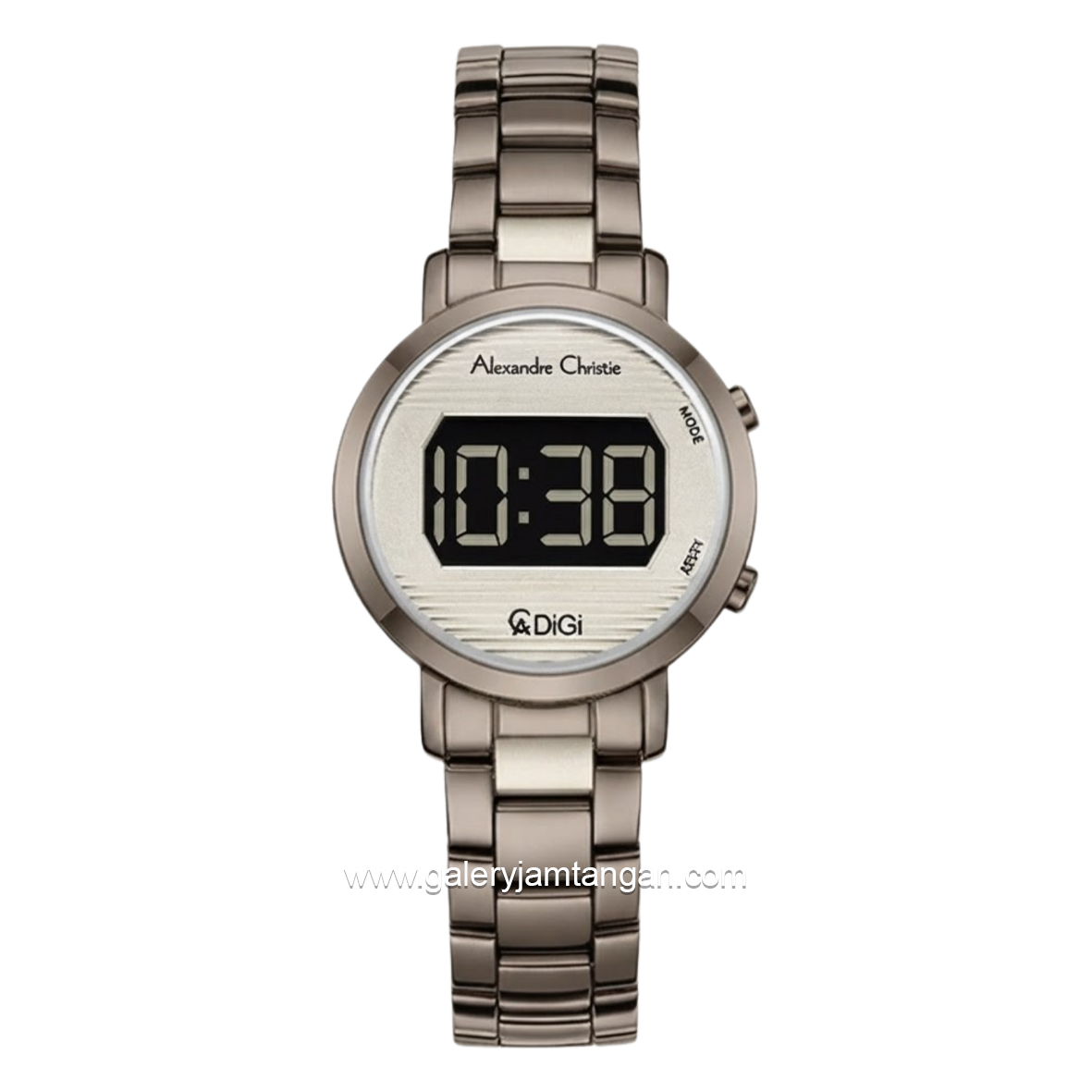 Alexandre Christie Digi AC 9497 LH BIGGR Light Grey Digital Dial Gunmetal Steel Strap