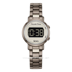 Alexandre Christie Digi AC 9497 LH BIGGR Light Grey Digital Dial Gunmetal Steel Strap
