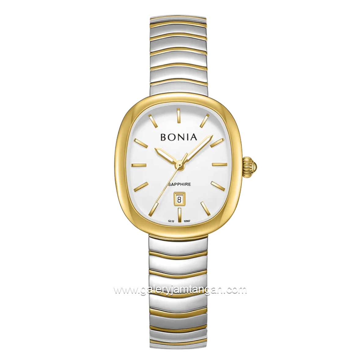 BONIA BNB10907-2112 Silver Yellow Dial White Stainless Steel Strap