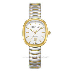 BONIA BNB10907-2112 Silver Yellow Dial White Stainless Steel Strap