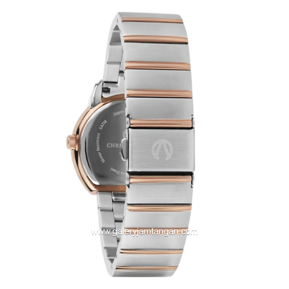 CHRIST VERRA ELORA CV 51128L-14 SLV Silver Rosegold Stainless Steel Strap