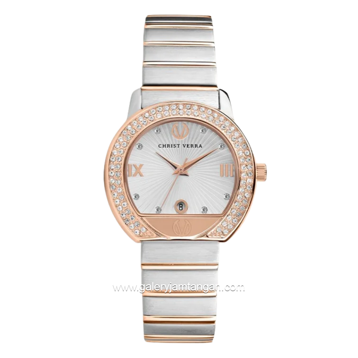 CHRIST VERRA ELORA CV 51128L-14 SLV Silver Rosegold Stainless Steel Strap