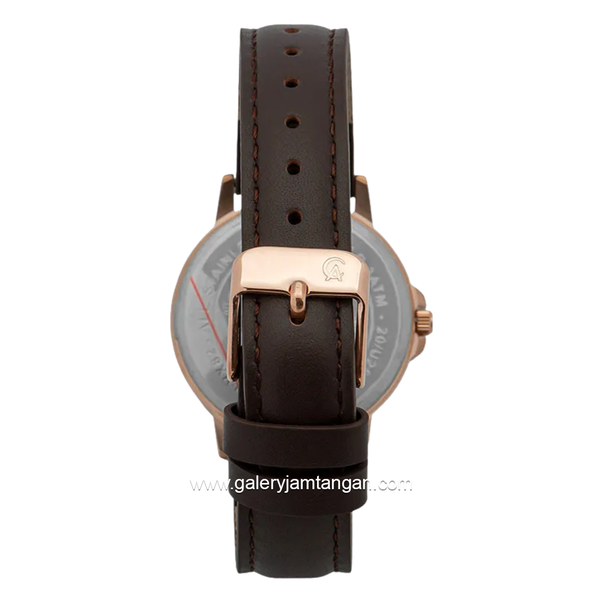 Alexandre Christie Primo Steel AC 1014 LD LRGDG Black Dial Dark Brown Leather Strap
