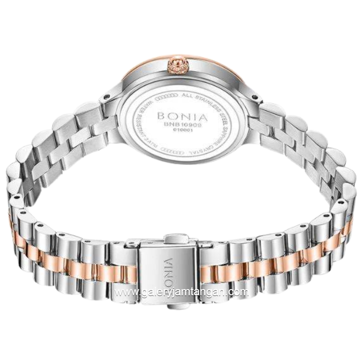 BONIA BNB10909-2697S Silver Combi Gold Dial Green Stainless Steel Strap