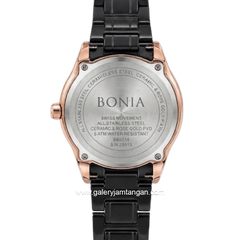 BONIA ROSSO BNR10988-2037S Black Ring Rosegold Stainless Steel Strap