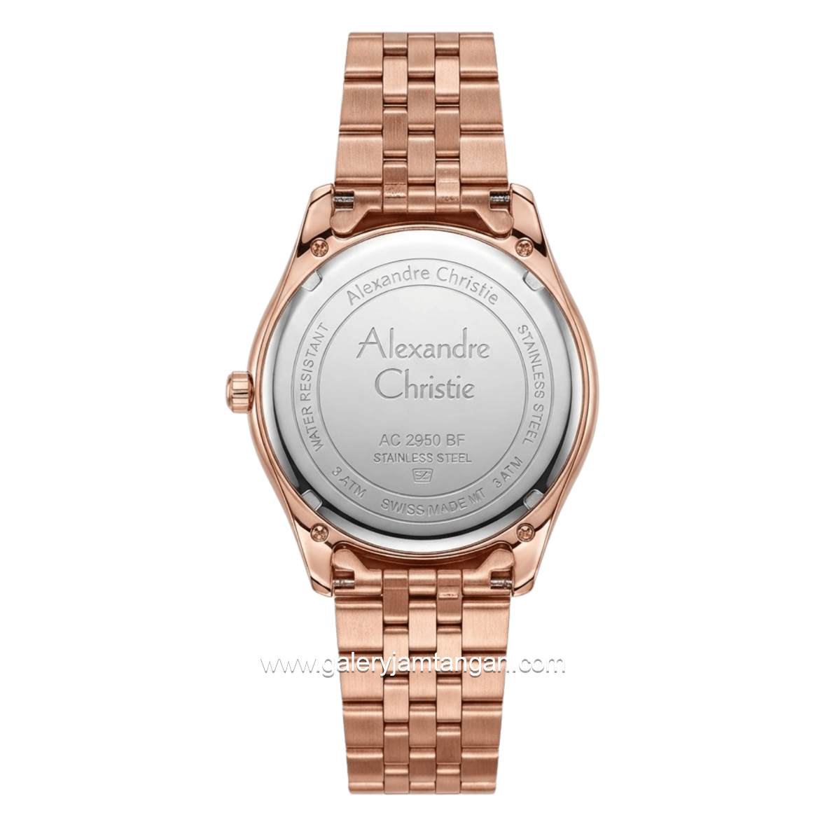Alexandre Christie AC 2496 BFBRGLN1 Rose Gold Dial Dual Tone Stainless Steel Strap