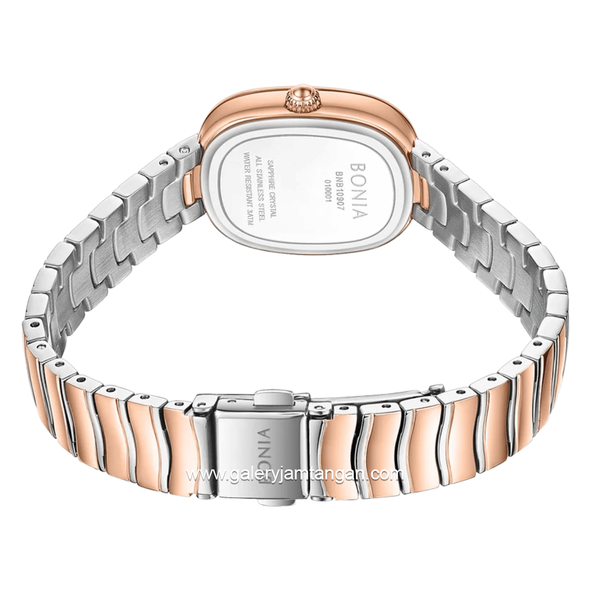 BONIA BNB10907-2642 Silver Rose Gold Dial Red Stainless Steel Strap