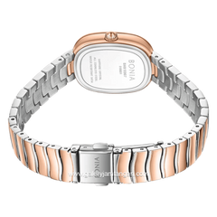 BONIA BNB10907-2642 Silver Rose Gold Dial Red Stainless Steel Strap