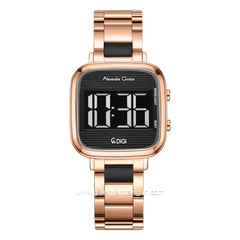 Alexandre Christie Digi AC 9402 LH BRGBA Digital Dial Rose Gold Stainless Steel Strap