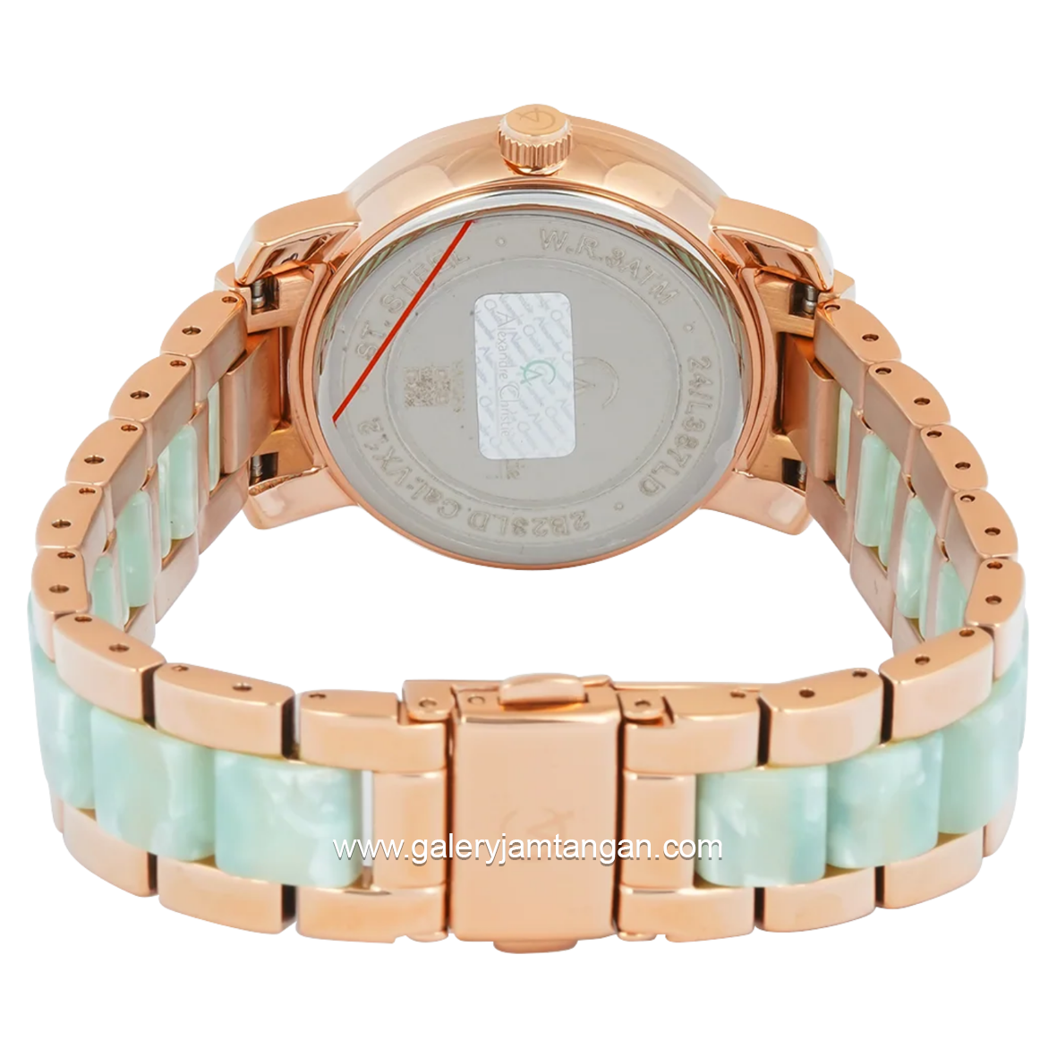 Alexandre Christie Passion AC 2B23 LD BRGLGLG Green Dial Dual Tone Stainless Steel Acetate Strap