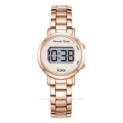Alexandre Christie Digi AC 9497 LH BRGRG Rose Gold Digital Dial Rose Gold Steel Strap