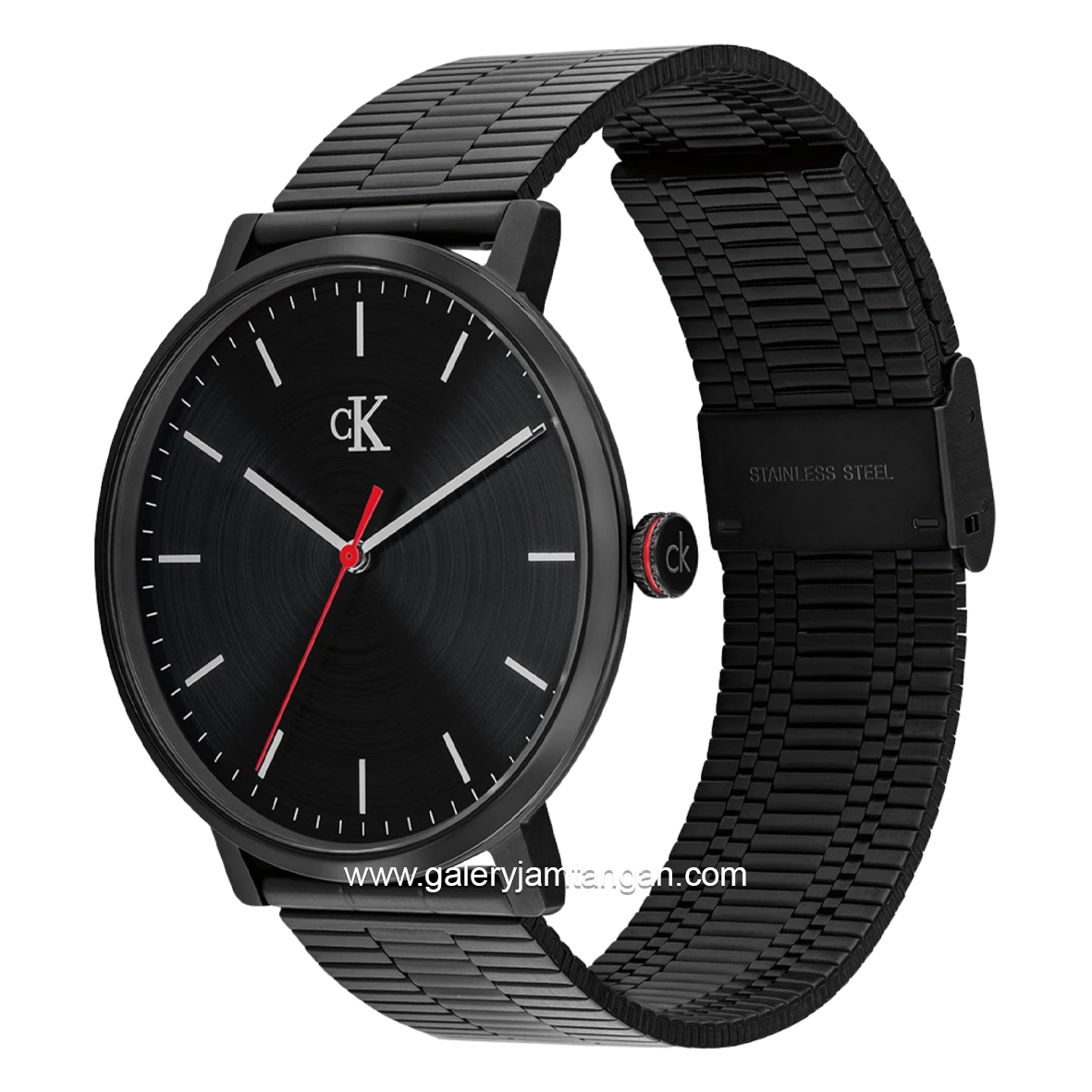 CALVIN KLEIN 25200550 Black Jarum Red Stainless Steel Strap