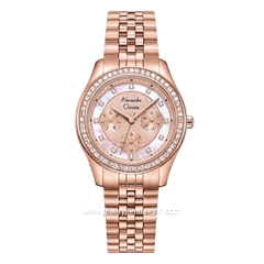 Alexandre Christie AC 2496 BFBRGLN1 Rose Gold Dial Dual Tone Stainless Steel Strap