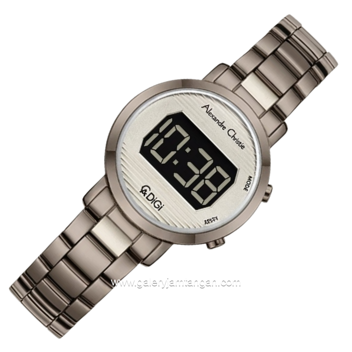 Alexandre Christie Digi AC 9497 LH BIGGR Light Grey Digital Dial Gunmetal Steel Strap