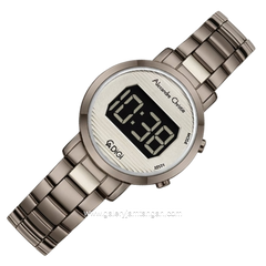 Alexandre Christie Digi AC 9497 LH BIGGR Light Grey Digital Dial Gunmetal Steel Strap
