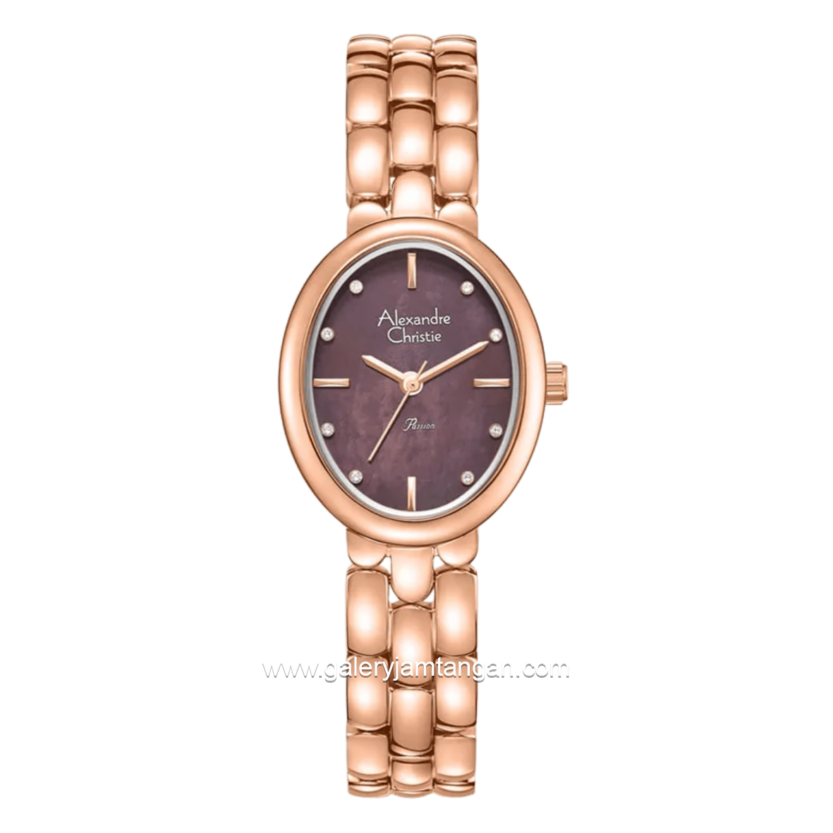Alexandre Christie Passion AC 2C15 LH BRGMO Purple Dial Rose Gold Stainless Steel Strap