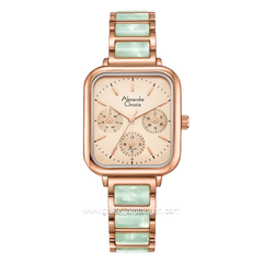 Alexandre Christie Passion AC 2C14 BFBRGLN Rose Gold Dial St Steel Acetate Strap